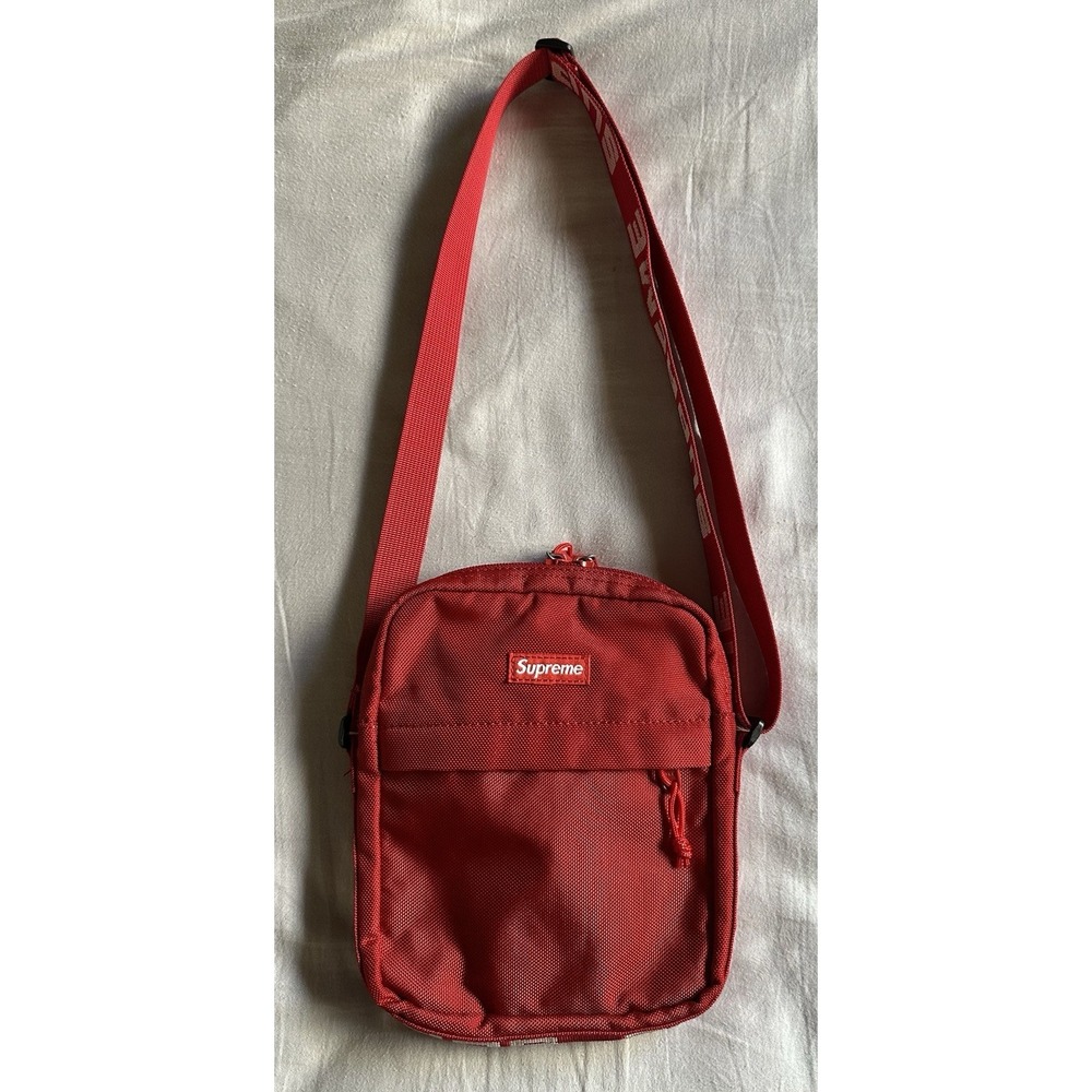 Supreme SS18 Red Shoulder Crossbody Bag Cordura Fabric Small READ